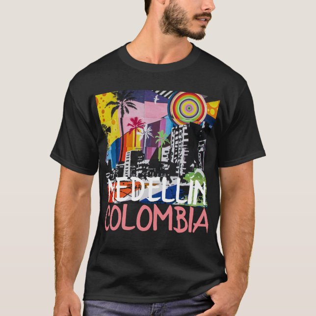 MEDELLÍN COLOMBIA Cool Graffiti Mural Shirt, Männe T-Shirt (Vorderseite)