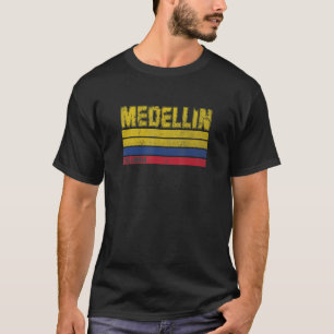 Medellin Colombia Countries Retro flagrante for Co T-Shirt