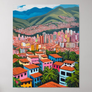 Medellin Colombia Ölgemälde Poster