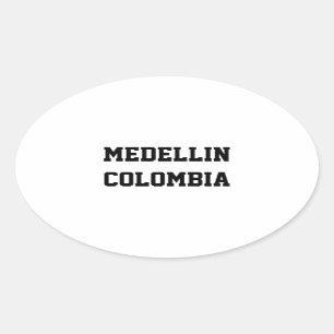 Medellin Colombia ovale Aufkleber