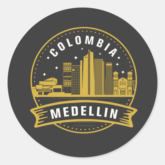 Medellin Colombia Runder Aufkleber (Vorderseite)
