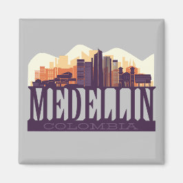 Medellin Colombia Skyline City Travel Souvenir Magnet