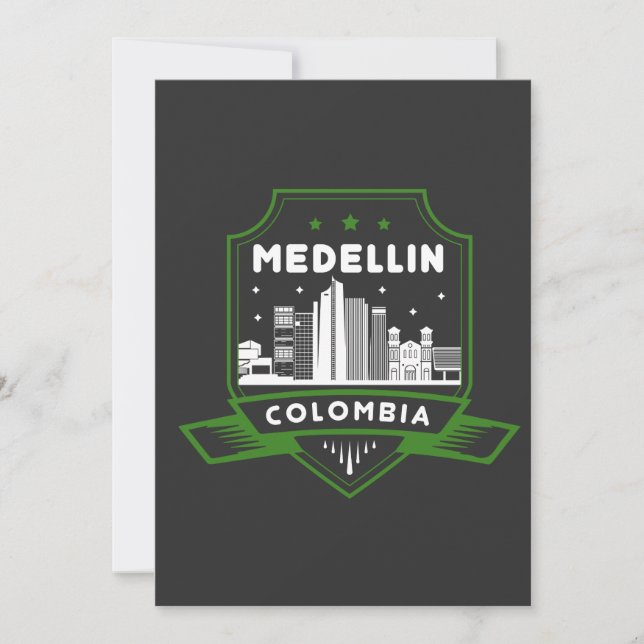 Medellin Colombia Skyline Einladungskarte Einladung (Vorderseite)