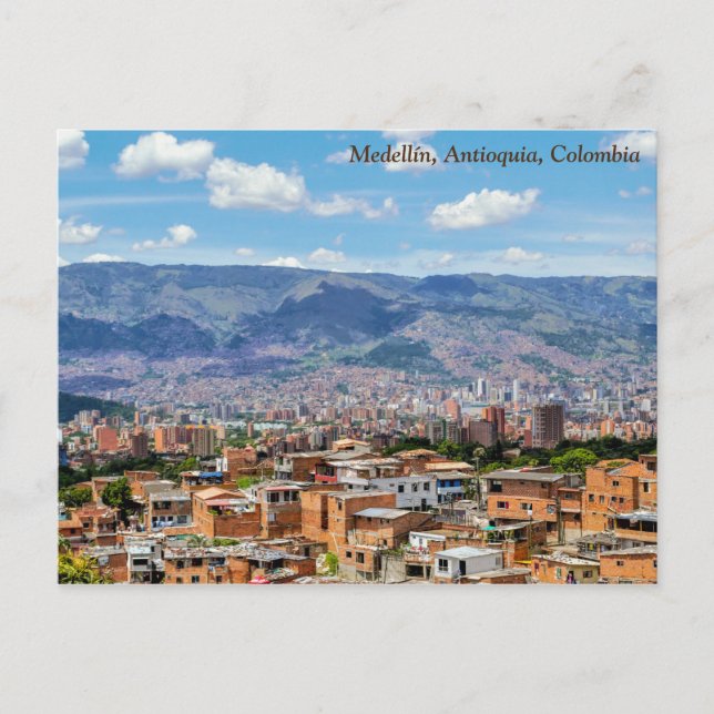 Medellín, Kolumbien, Barrio San Javier City View Postkarte (Vorderseite)