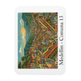 Medellin Kolumbien Comuna 13 Reise Kunst Magnet