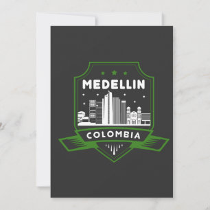 Medellin Kolumbien Skyline Einladungskarte Einladung