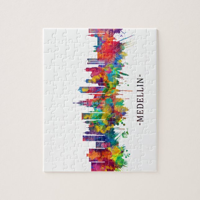 Medellin Kolumbien Skyline Puzzle (Vertikal)