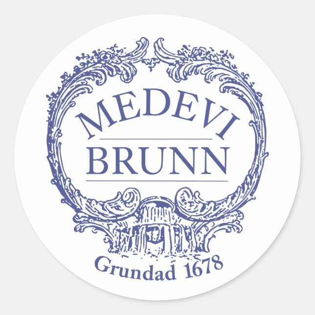 Medevi Brunn Logo-Aufkleber Runder Aufkleber (Vorderseite)