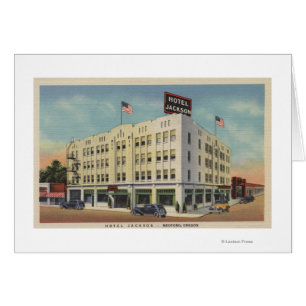 Medford, Ansicht Oregons - Hotel-Jackson mit altem