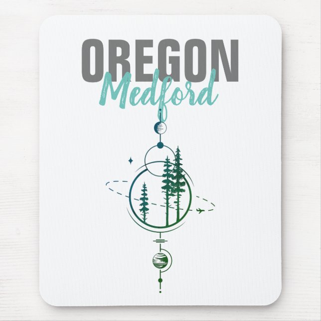 Medford Oregon Geometric Trees Mousepad (Vorne)