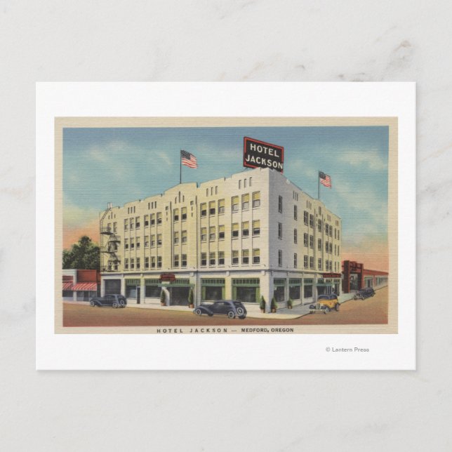 Medford, Oregon - Hotel Jackson View with Old Postkarte (Vorderseite)