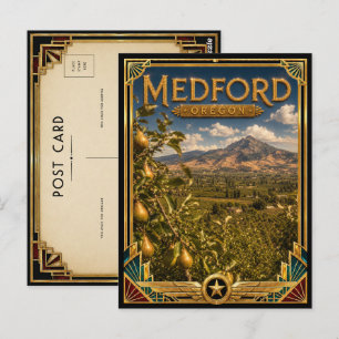 Medford Oregon Vintage Art Deco Golden Age Postkarte