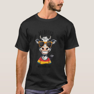 Medford WI USA Lustige Kuh Cartoon-Design T-Shirt