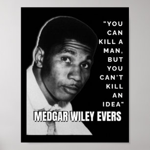 Medgar Wiley Evers zitieren Black History African Poster