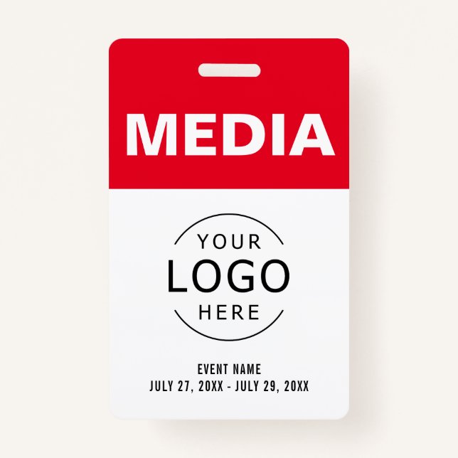 Media All Access Pass Your Own Logo Event ID Ausweis (Vorderseite)