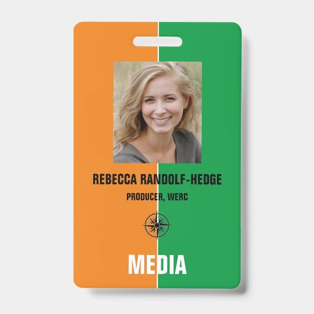 MEDIA PASS - Foto I.D. Abzeichen Ausweis (Vorderseite)