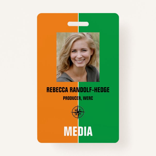 MEDIA PASS - Foto I.D. Abzeichen Ausweis (Vorderseite)