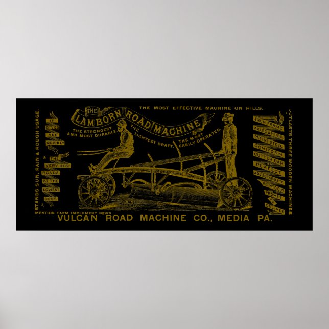 MEDIA PENNSYLVANIA BETRIEBENDER MOTOR 1889 MASCHIN POSTER (Vorne)