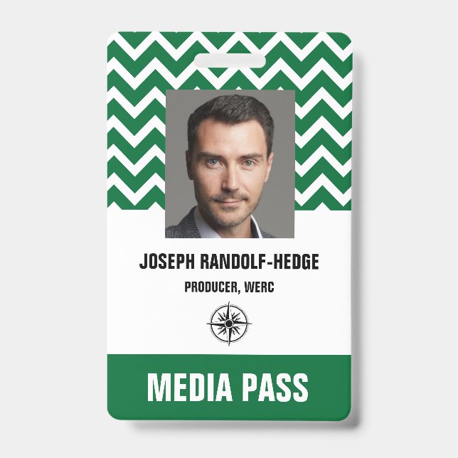 MEDIA SECURITY PASS - Foto I.D. Abzeichen Ausweis (Vorderseite)
