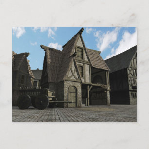 Mediaeval Street Scene - 3 Postkarte
