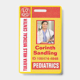 Medianes Foto ID Retro Orange und Gelb Ausweis