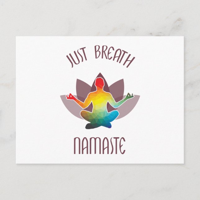Mediation Namaste Lotus Blume Yoga Pose Spiritua Einladungspostkarte (Vorderseite)
