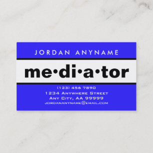 Mediator Bold Blue und White Visitenkarte