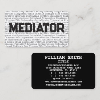 Mediator Legal Words Business Card Visitenkarte