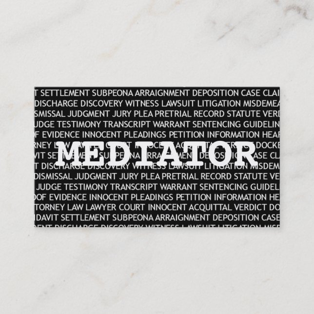 Mediator Words Business Card Visitenkarte (Vorderseite)