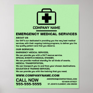 Medic Bag Design, EMT, paramedische Werbung Poster