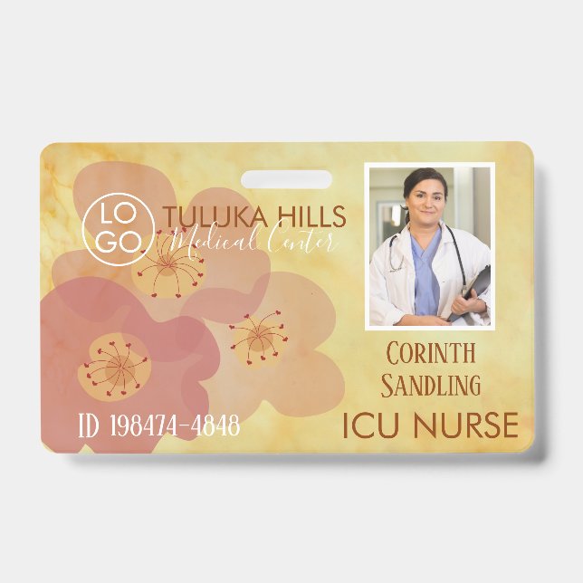 Medica Foto ID Soft Floral Hearts Ausweis (Vorderseite)