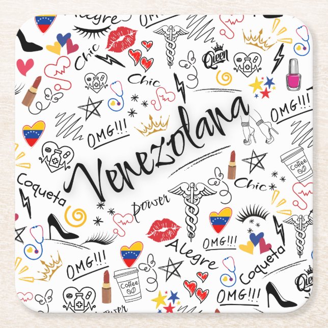 Médica General Venezolana | Orgullo Profesional ve Rechteckiger Pappuntersetzer (Vorderseite)