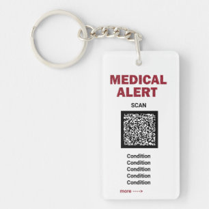 *~* Medical Alert AP38 QR FOTO ICE Schlüsselanhäng Schlüsselanhänger
