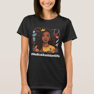 Medical Assistant Afro Woman Black History Junetee T-Shirt