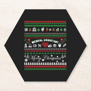 Medical Assistent Christmas Shirt Untersetzer