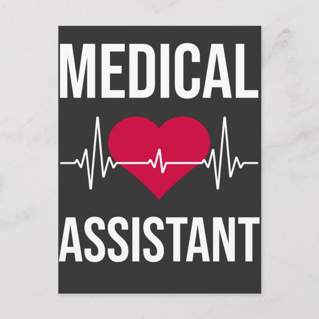Medical Assistent Heartbeat Nursing Heart Hospital Postkarte (Vorderseite)