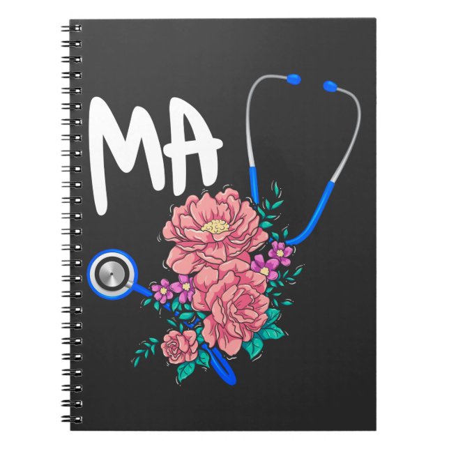 Medical Assistent Nurse Flower Stethoscope Floral Notizblock (Vorderseite)
