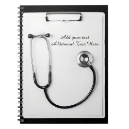 Medical Black Stethoscope Logo clipboard Notizblock