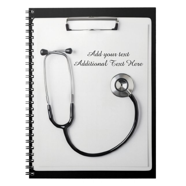 Medical Black Stethoscope Logo clipboard Notizblock (Vorderseite)