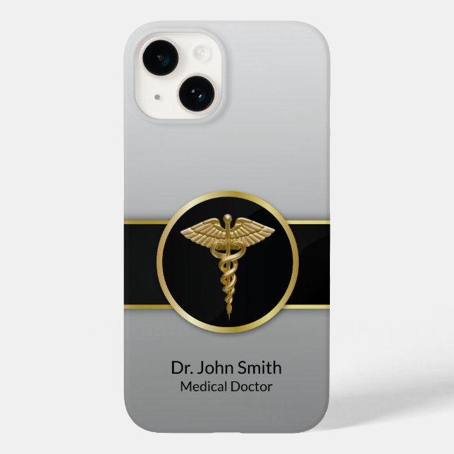 Medical Caduceus Gold Beruflich Case-Mate iPhone Hülle (Rückseite)