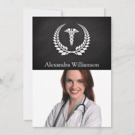 Medical Caduceus Laurel Einladung