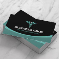 Medical Caduceus Logo Health Care Moderne Aquamari