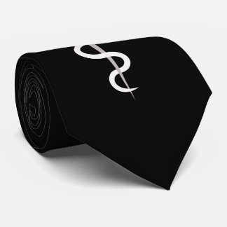 Medical Caduceus Symbol Elegant Black Krawatte
