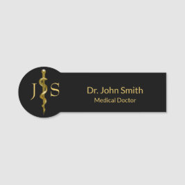 Medical Classy Gold auf schwarzem Grund von Asclep Namensschild
