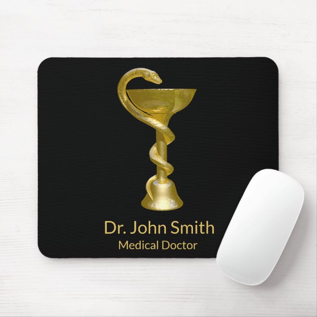Medical Classy Schlange Bowl Hygieia Gold Caduceus Mousepad (Mit Mouse)