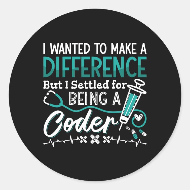 Medical Coder Being A Coder ICD Coding Programmer Runder Aufkleber (Vorderseite)