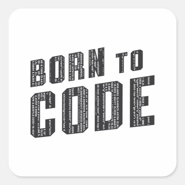 Medical Coder Born To Code ICD Programmierung Quadratischer Aufkleber (Vorderseite)