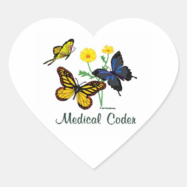 Medical Coder Butterfells Herz-Aufkleber (Vorderseite)