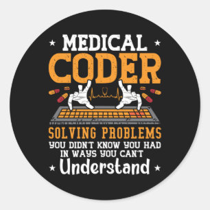 Medical Coder Solving Problems Assistant Coding Runder Aufkleber
