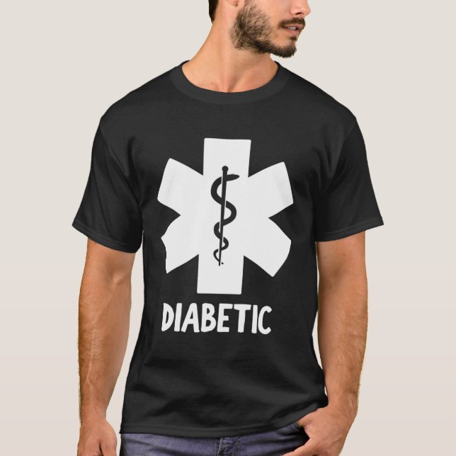 Medical DIABETIC ALERT Diabetes T-Shirt (Vorderseite)